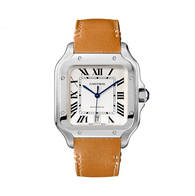 Santos De Cartier Large White Dial Steel