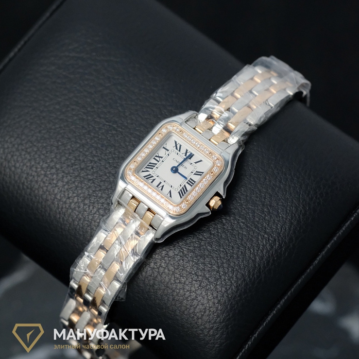 Panthere Small Steel/Rose Gold Diamonds