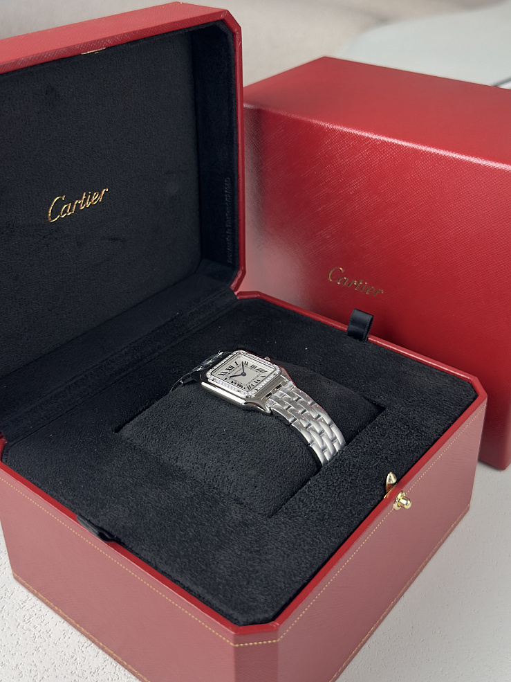 Panthere De Cartier Medium Steel Diamonds