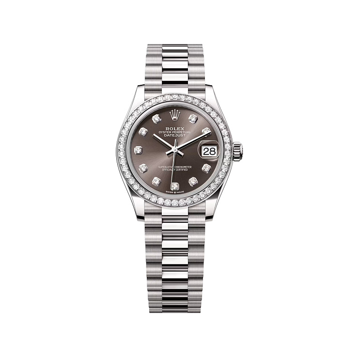 Datejust 31 White Gold Grey Diamond dial Diamond bezel