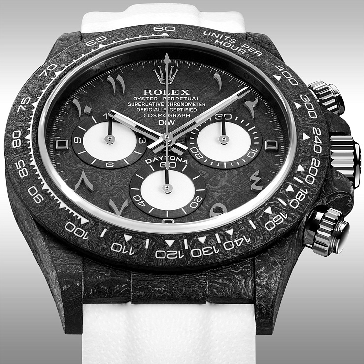 Rolex Daytona 40 Mm Black & White Gold_Arabic
