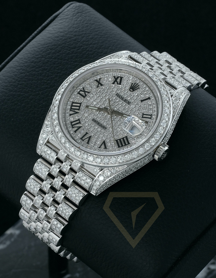 Datejust II Full Pave Iced Out Diamonds