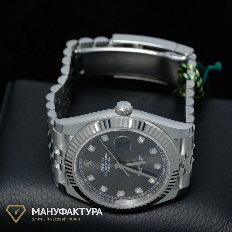 Oyster Perpetual Datejust 41mm Grey Dial Diamonds