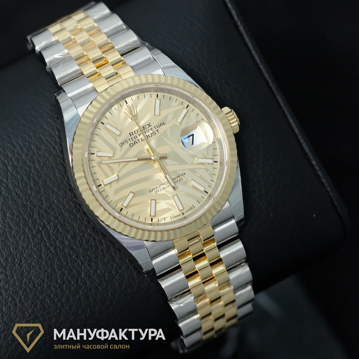 Datejust 36mm Steel & Yellow Gold Palm Motif