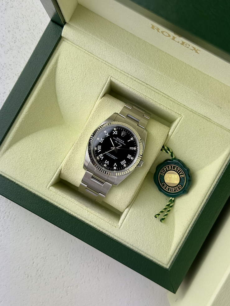 Air-King 34mm Steel and White gold bezel diamond markers