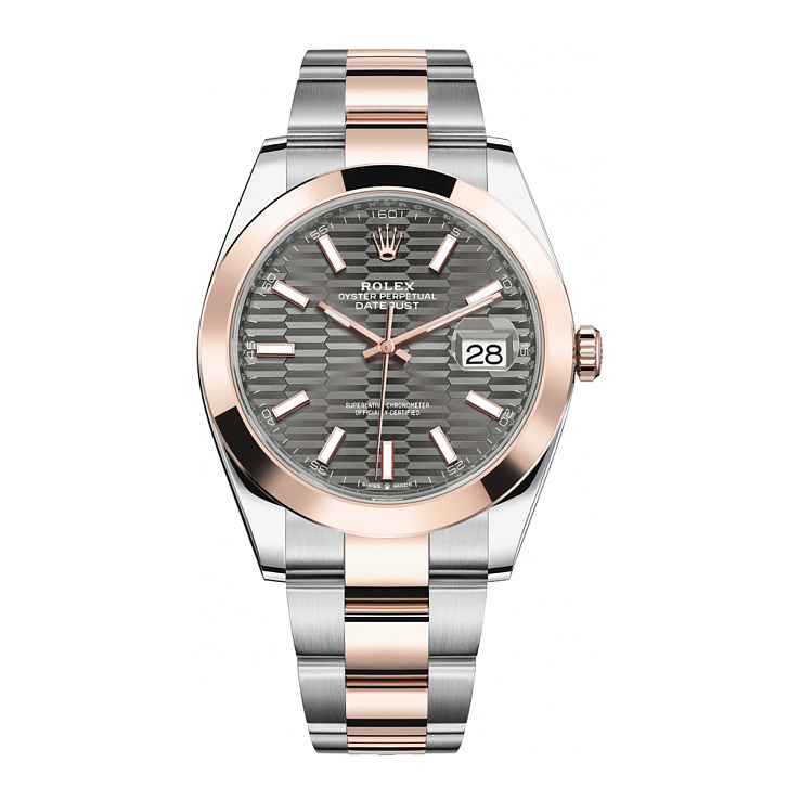 Datejust 41mm Steel & Rose Gold Grey motif Dial Oyster Bracelet