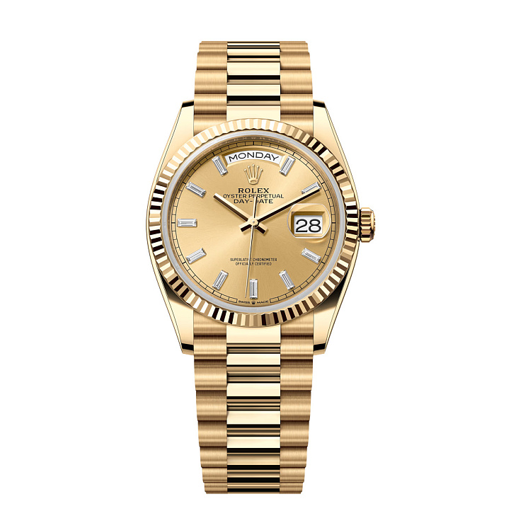 Day-Date 36 mm yellow gold with champagne colour diamond-set dial