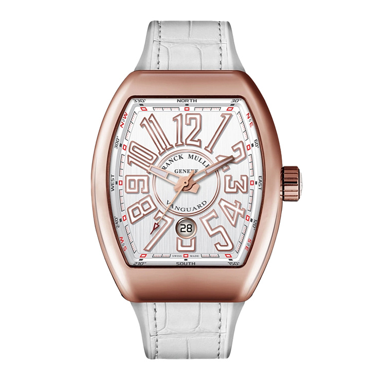 Mans Vanguard Pink Gold Automatic White Dial 45mm