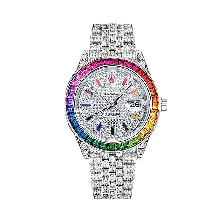Datejust II Full Pave Rainbow