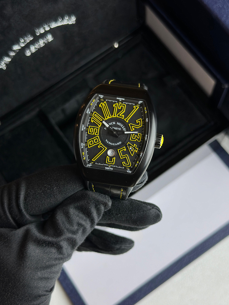 Vanguard Titanium Black and Yellow Dial 45mm