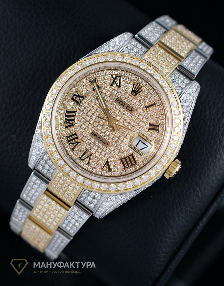 Datejust 41mm Twotone Full Pave Custom Diamonds
