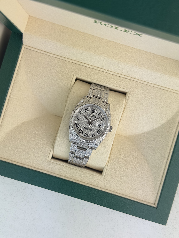 Datejust 36 mm Steel Iced CUSTOM DIAMONDS Oyster Bracelet