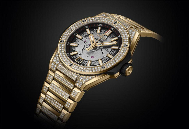 Big Bang Integrated Time Only Yellow Gold Pave