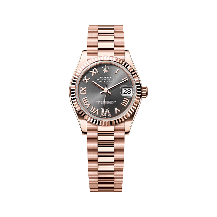 Datejust 31mm Rose Gold Grey Roman Vi Diamond dial