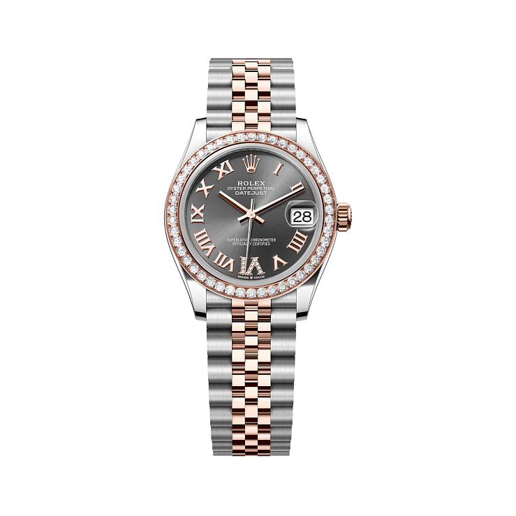 Datejust 31mm Steel & Rose Gold Diamond bezel Grey Roman VI Diamond Dial Jubilee