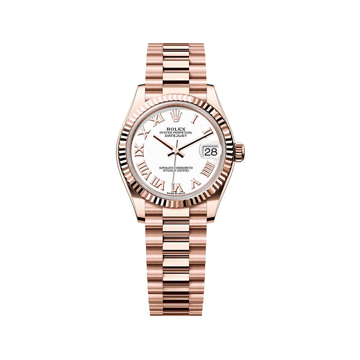 Datejust 31mm Rose Gold White Roman dial