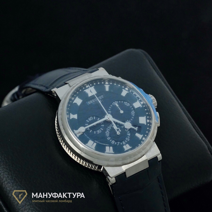 Marine Chronograph White Gold Blue Dial 5527bb