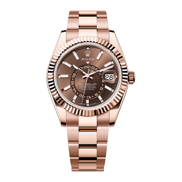 Sky-Dweller Rose Gold Chocolate Brown Dial Oyster Bracelet