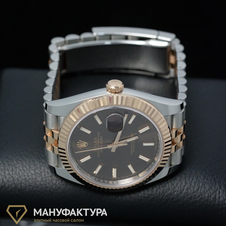 Datejust 41mm Steel Rose Gold Chocolate Dial