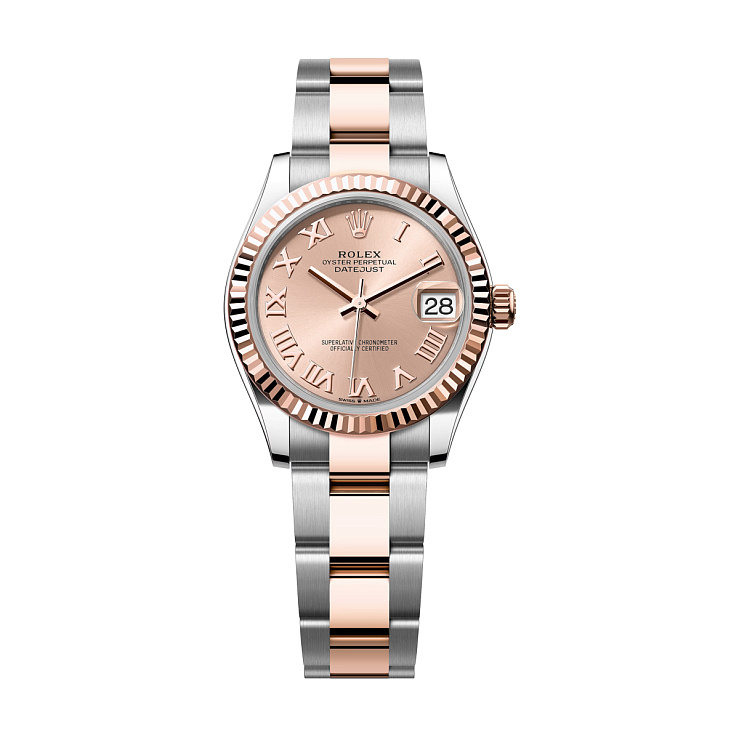 Datejust 31mm Steel and Everose Gold Sundust Roman Dial Oyster Bracelet