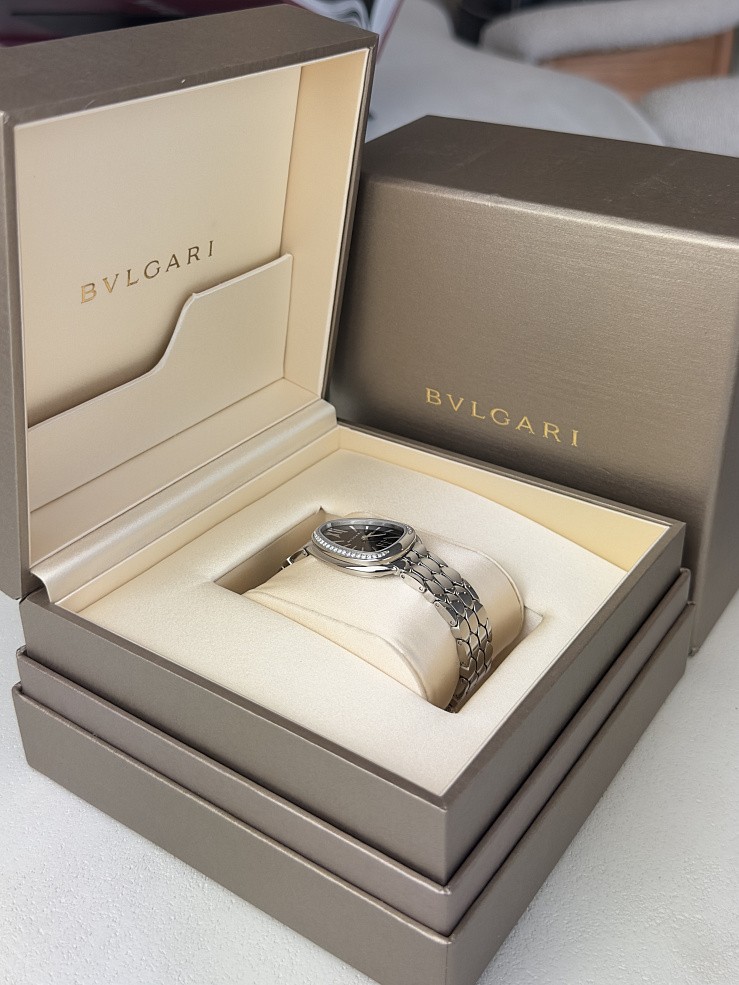 Serpenti Seduttori Steel Diamond bezel Black Dial 