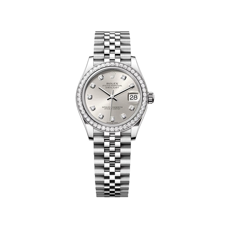 Datejust 31mm Steel & White gold Silver Diamonds Dial Diamond bezel Jubilee