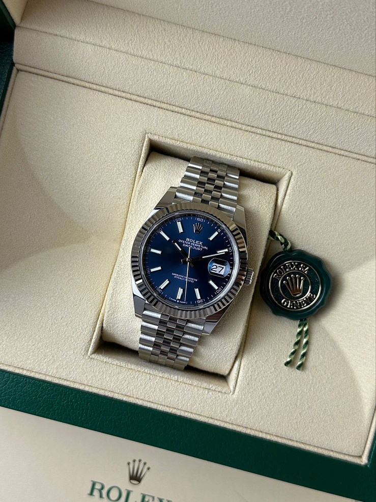 Datejust 41mm Steel & White gold Blue Dial Jubilee