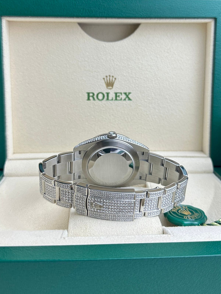 Datejust 41mm Custom Full Diamond Pave Rainbow Bezel