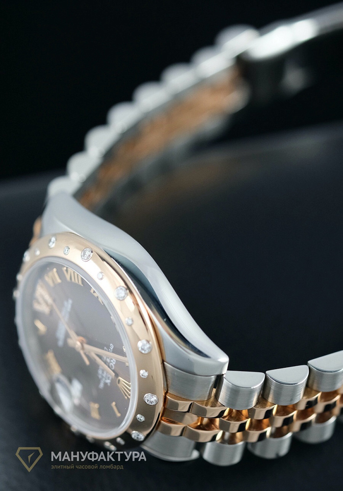 Oyster Perpetual Datejust 31мм Steel and Everose Gold 24 Diamond Bezel Chocolate Diamond Roman Vi Roman Dial
