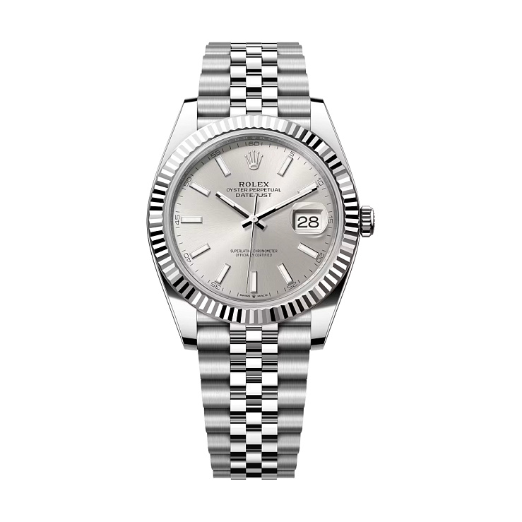 Datejust 41mm Steel & White Gold Silver Dial jubilee Bracelet