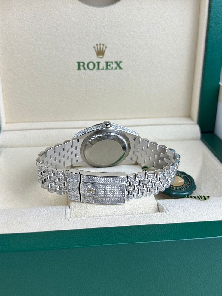 Datejust 36 mm Steel Iced CUSTOM DIAMONDS Jubilee Bracelet