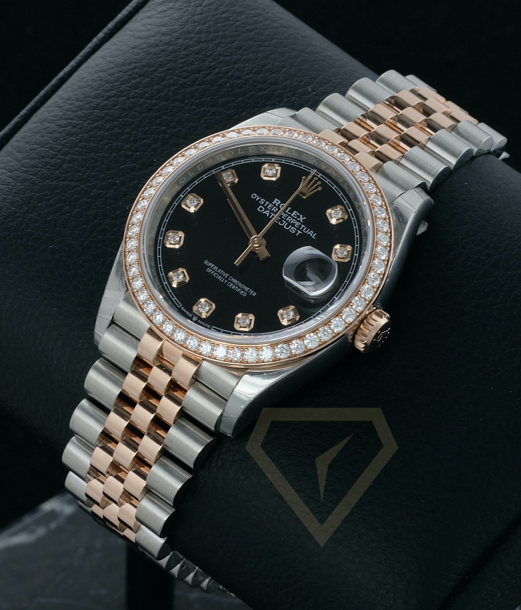 Oyster Perpetual Datejust 36 mm Everose Rolesor Factory diamonds 2021