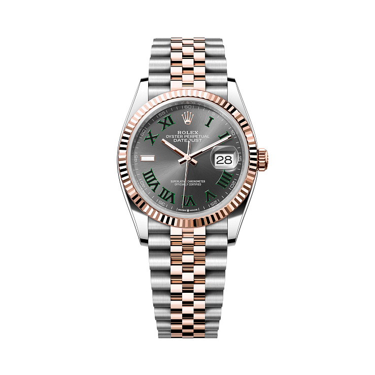 Datejust 36mm Steel and Everose Gold Wimbledon dial Jubilee bracelet