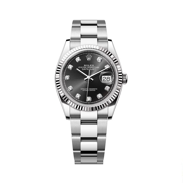 Datejust 36 mm Black Diamonds Dial Oyster Bracelet 2024 Full Stickers