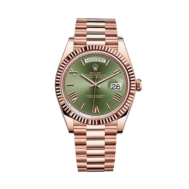 Day-Date 40 mm Rose Gold Olive Dial