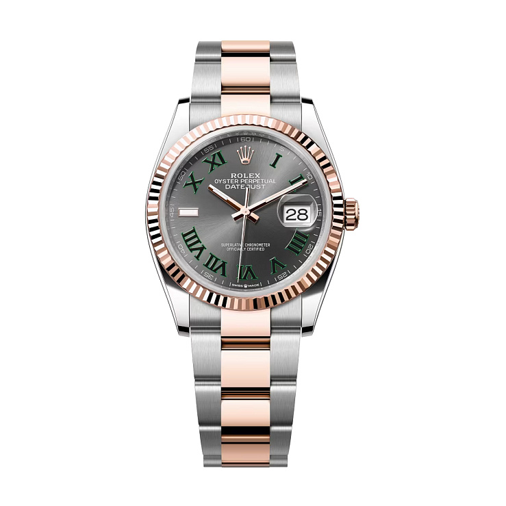 Datejust 36mm Steel & Rose Gold Wimbldon Dial Oyster Bracelet