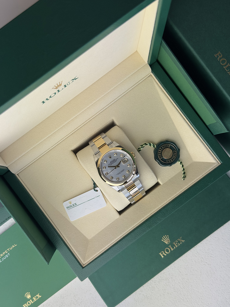 Datejust 36mm white mother-of-pearl diamond-set dial Oyster bracelet