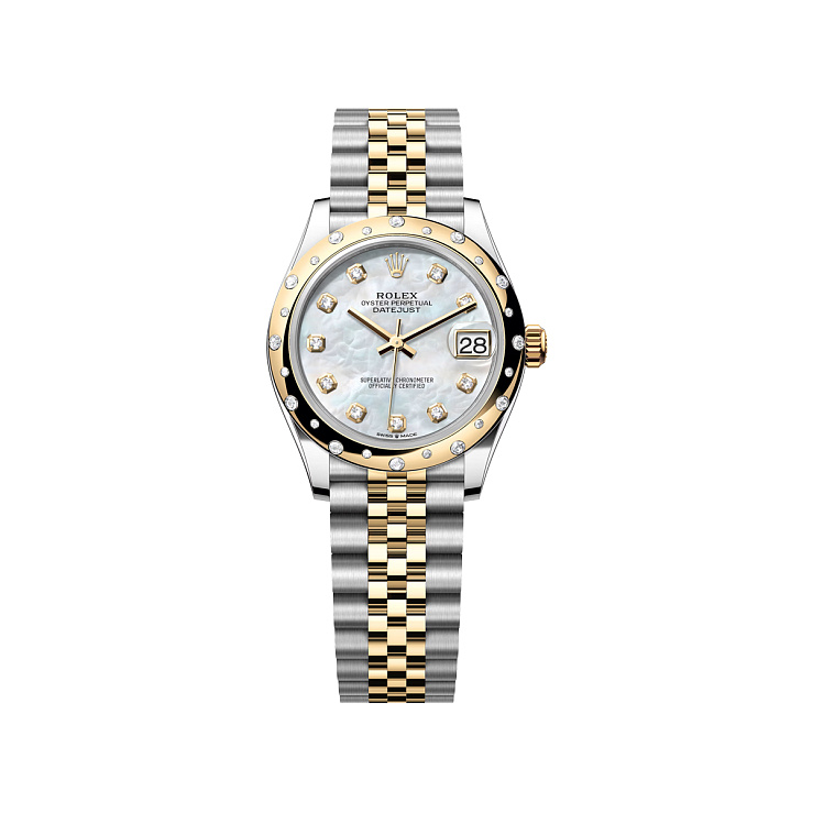 Datejust 31mm Steel & Yellow Gold Mother of Pearl Diamond Dial Domed Diamond Bezel Jubilee