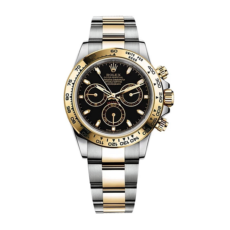 Cosmograph Daytona Steel and Yellow gold Black Dial